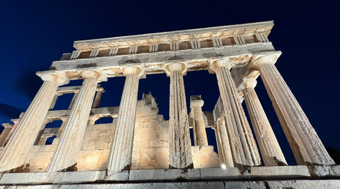 Ancient Greek Temple of Aphaea on Aegina Shines Again with Stunning New Illumination