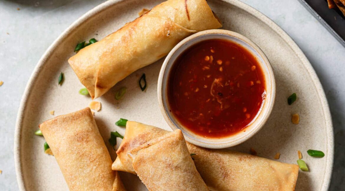 Chicken Spring Rolls (Super Flavorful + Crispy!)