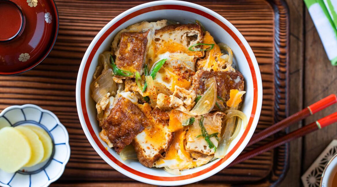 Simmered Tofu and Egg Rice Bowl • Just One Cookbook