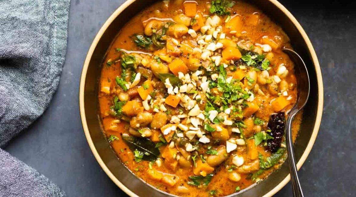 Western Indian-Inspired White Bean Sweet Potato Stew