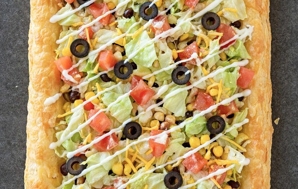 Easy Puff Pastry Taco Pizza Recipe | Crispy & flaky