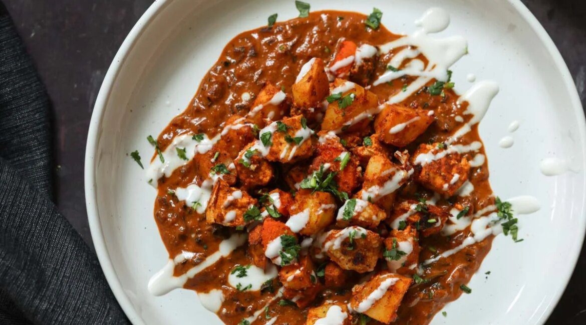 Paneer Ghee Roast with Roasted Vegetables